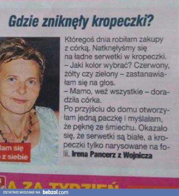Gdzie zniknęły kropeczki?