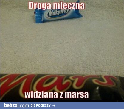 Droga mleczna widziana z marsa