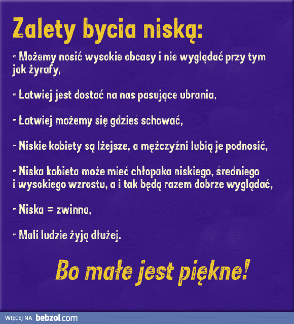 Zalety bycia niską