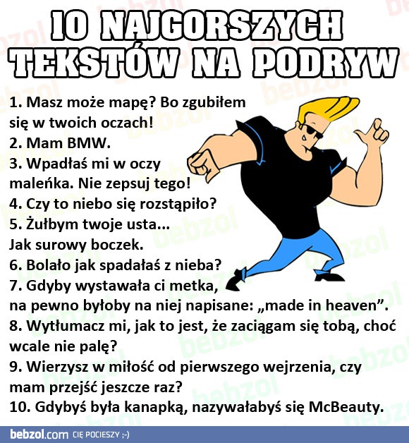 10 najgorszych tekstów na podryw