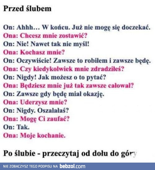 Przed i po ślubie