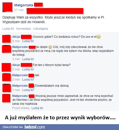 A już myślałem że to przez wybory...