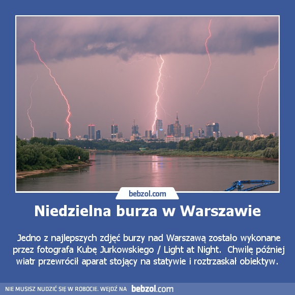 Niedzielna burza w Warszawie 