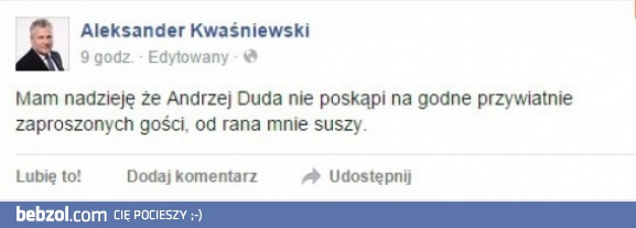 Kwaśniewski na fejsie