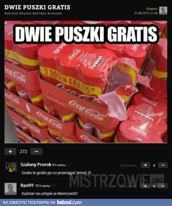 Dwie puszki gratis