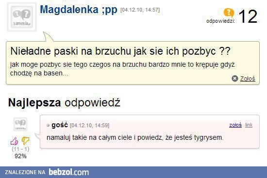 Paski na brzuchu