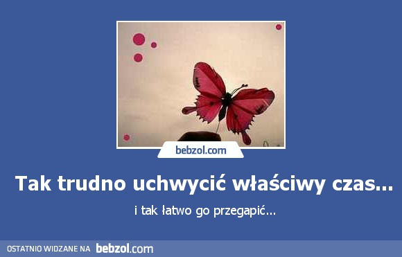 Tak trudno uchwycić właściwy czas...