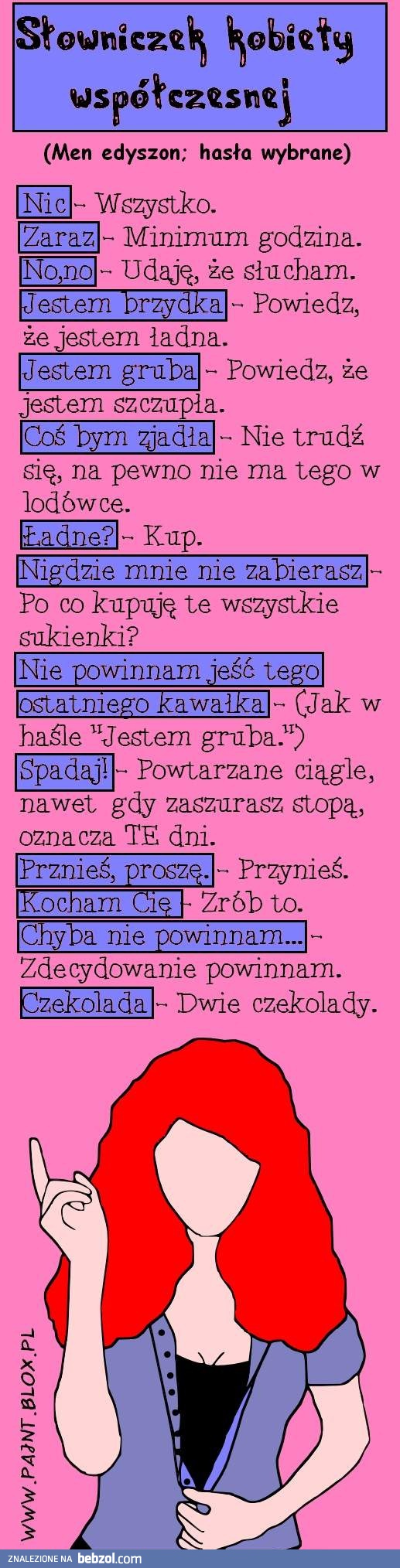 Słowniczek kobiety współczesnej