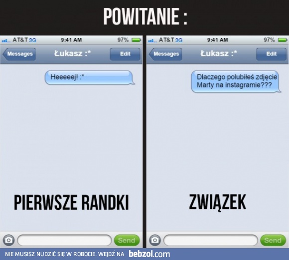 Pierwsza randka vs związek