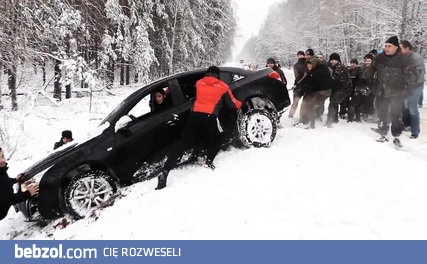 20 guys vs car in the ditch