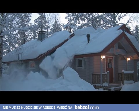 Zrzucanie naprawdę dużej warstwy śniegu za pomocą... sznura