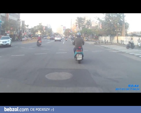 Wypadek na skuterze w Chinach