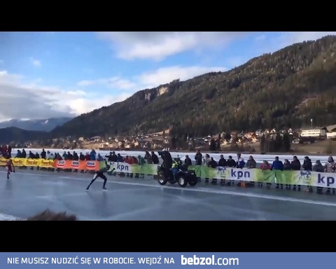 Piękny finisz łyżwiarza po 200km wyścigu