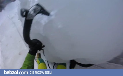 Ogromny obryw lodu podczas wspinaczki