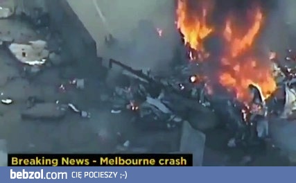 Spadł samolot na supermarket w Melbourne