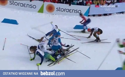 Kraksa w biegu łączonym kobiet na MŚ w Lahti