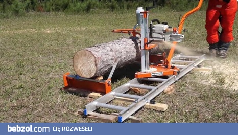 Mobilny tartak z wykorzystaniem piły łańcuchowej
