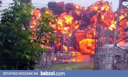 Eksplozja transformatora wysokiego napięcia