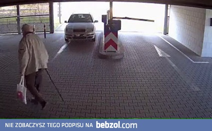 Różowy kontra bramka parkingowa