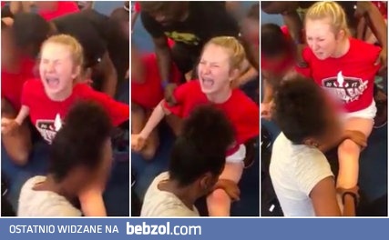 Trener w dość brutalny sposób zmusza podopieczną do treningu