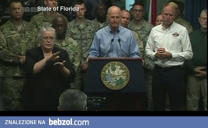 Konferencja gubernatora Florydy i jego tłumacz