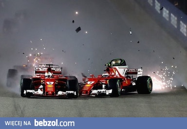 Vettel, Verstappen, Raikkonen Dramatyczny start