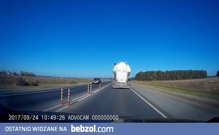 Szeryf w cysternie celowo spycha z drogi inne auto 