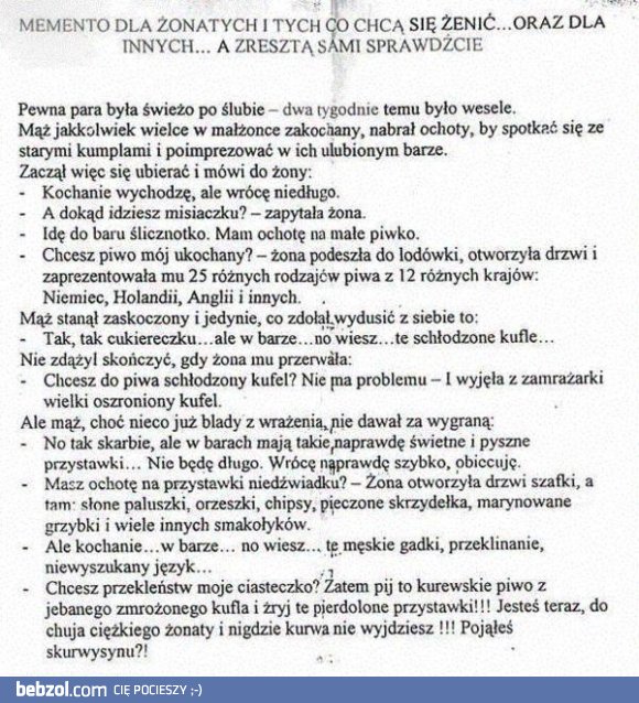 Lepiej się nie żenić ;D