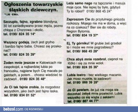 Nie ma to jak śląskie ogłoszenia :D
