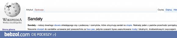 Skarpety do sandałów wg. Wikipedii