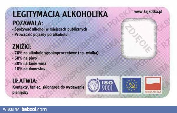 Legitymacja alkoholika