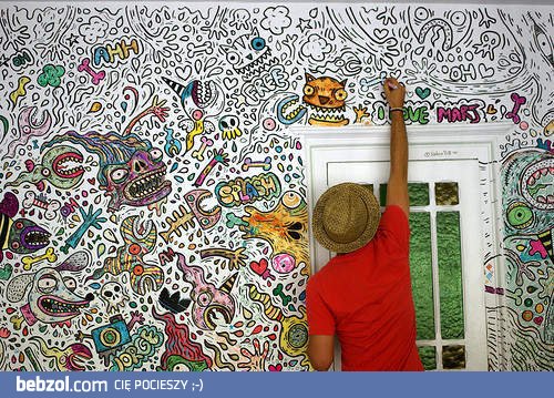 graffiti w pokoju
