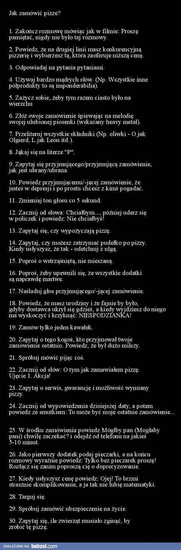 Jak zamówić pizze