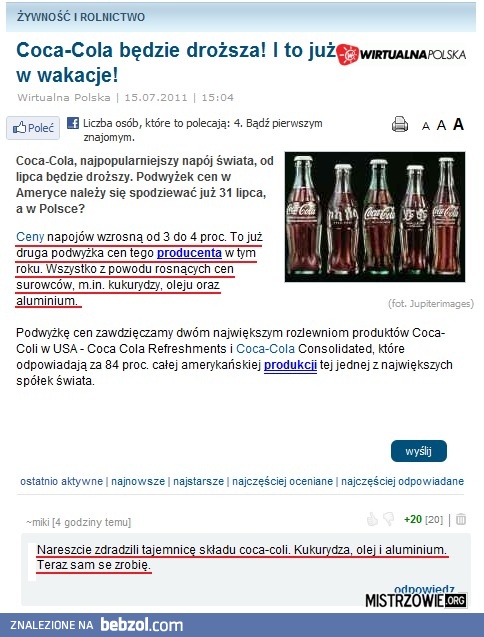 Receptura Coca - Coli