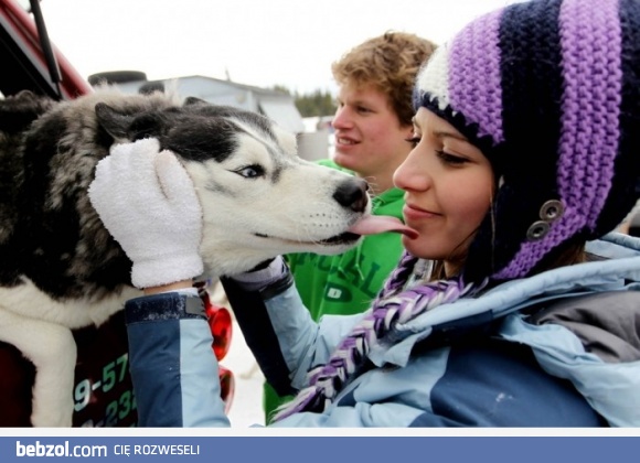 Mój pies i ja po wyścigu saneczkowym 