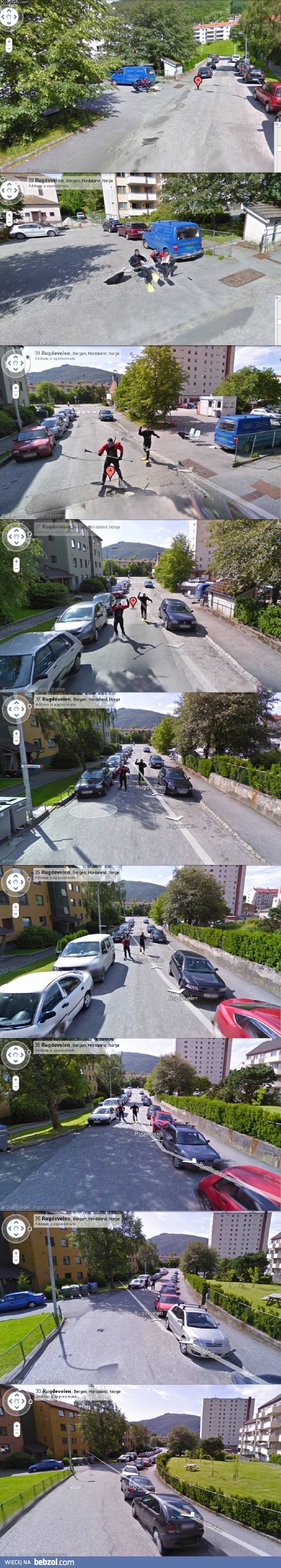 Uchwyceni przez samochód Google Maps