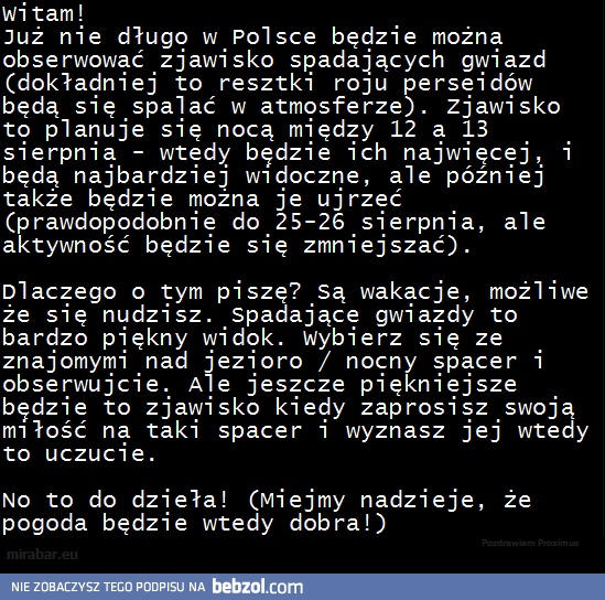 Spadające gwiazdy proximus 