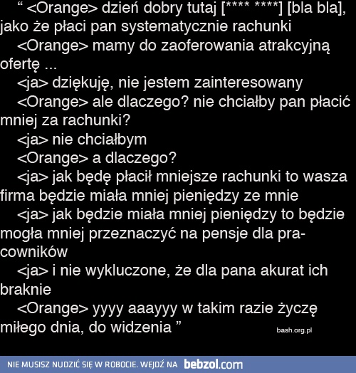 Rozmowa z konsultantem Orange 