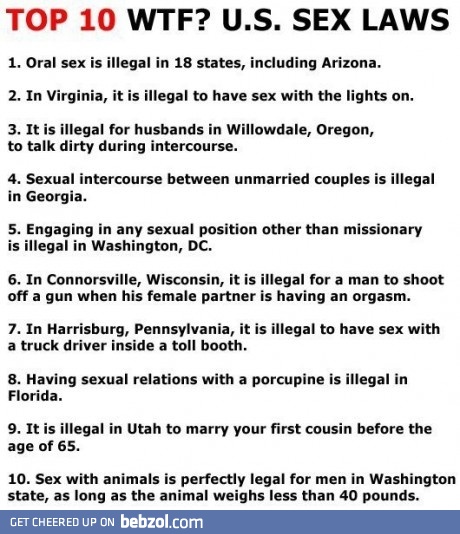 Top 10.. WTF? Us Sex Laws