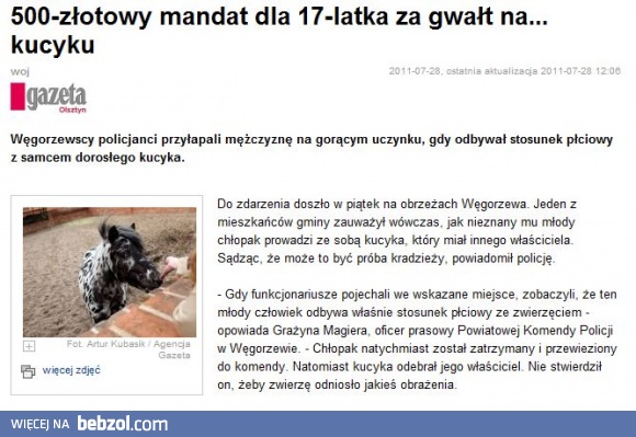 Mandat? Powinno być oko za oko, gwałt za gwałt ;)