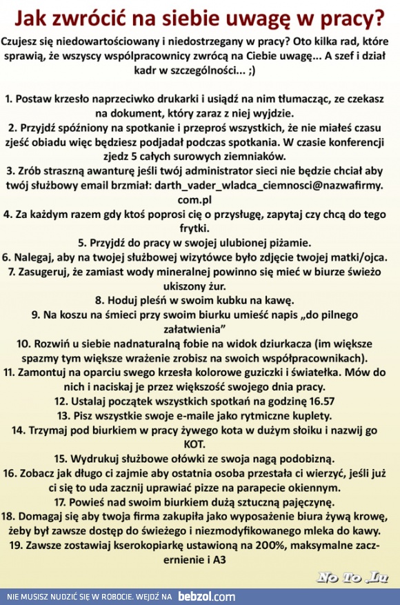 Jak zwrócić na siebie uwagę w pracy?