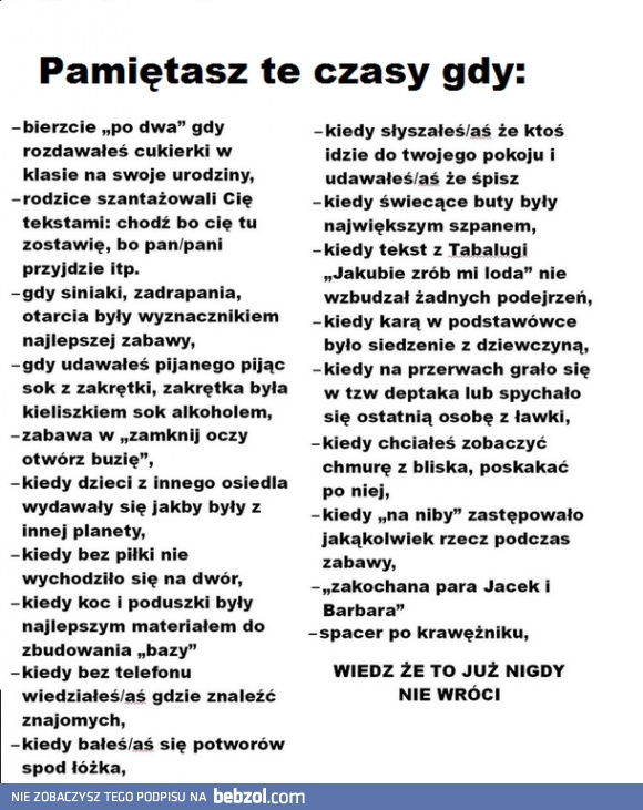 Pamiętasz te czasy?