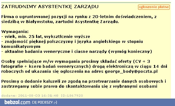 Asystentka poszukiwana