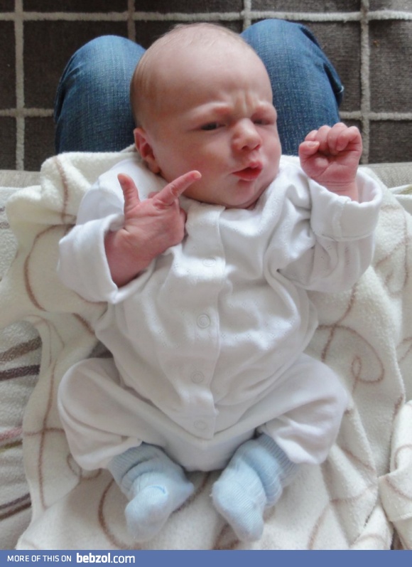 My 4 day old baby shows some attitude