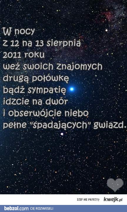 Niebo pełne spadających gwiazd 