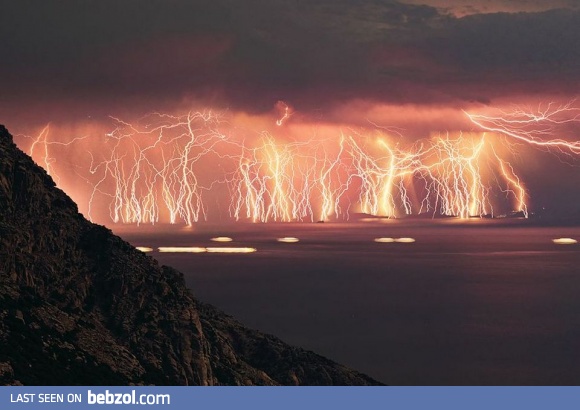 70 lightning strikes caught in one picture.