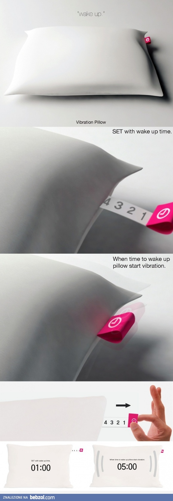 Poduszka z budzikiem