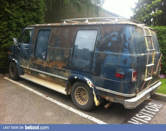 This creepy van has been parked in my guest parking for a few days now. Fixed it.  