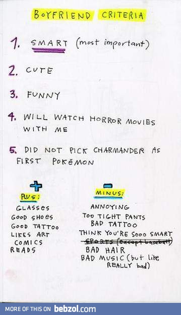 Boyfriend criteria