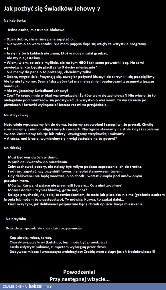 Sposób na świadków Jehowych